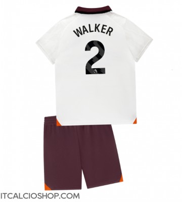 Manchester City Kyle Walker #2 Seconda Maglia Bambino 2023-24 Manica Corta (+ Pantaloni corti)